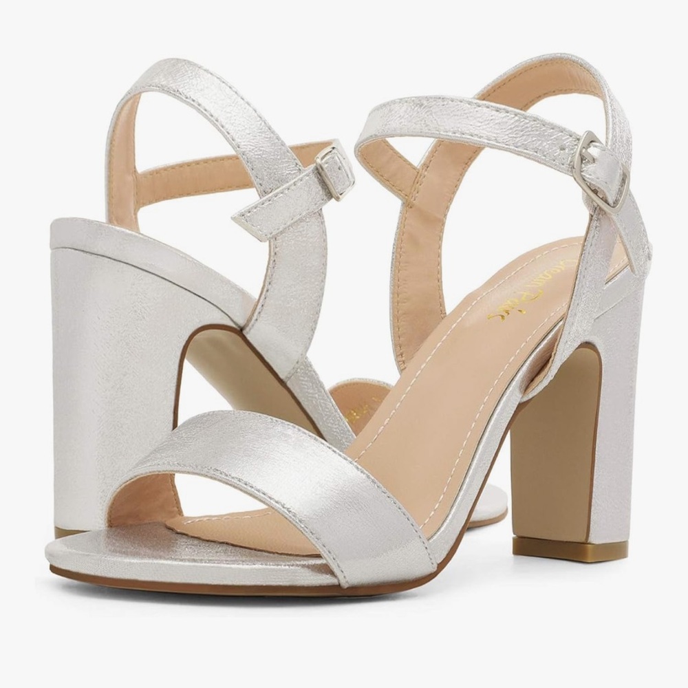 Elegant Silver High Heel Sandals - Picture 1 of 3